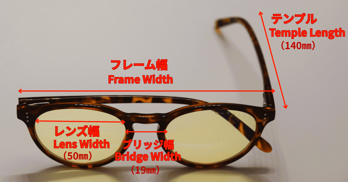 眼鏡のスペック説明